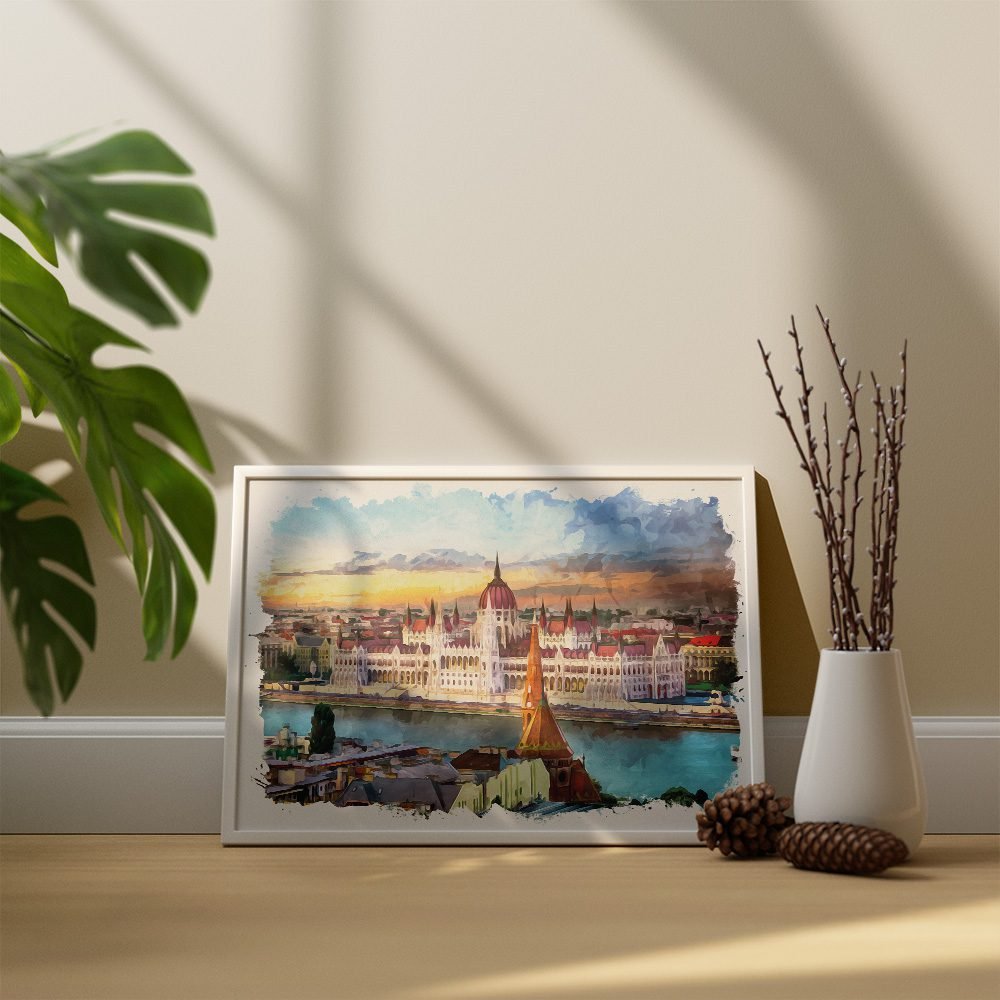 View of the Parliament House in Budapest with the Danube