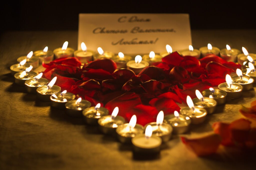 Valentine's Day burning heart decor