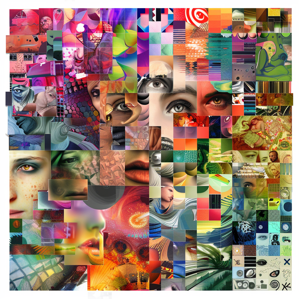 a collage of different digital clipart designs representing various themes, styles, and color palettes.