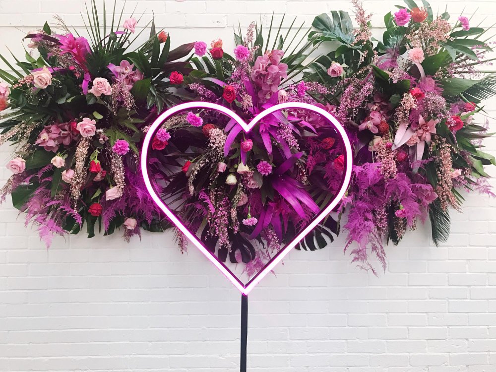 Floral Arrangement Ideas for Valentine's Day high-angle-view-purple-flowers-plant
