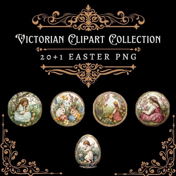 20 Victorian Clipart Collection: Elegant Easter Delights - Image 3