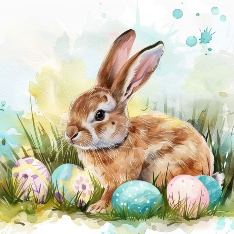 5 Adorable Watercolor Prints for Your Home Decor: Whimsical Bunny Bliss