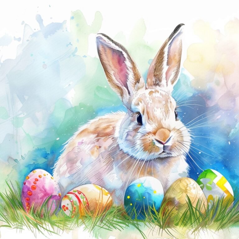 5 Adorable Watercolor Prints for Your Home Decor: Whimsical Bunny Bliss