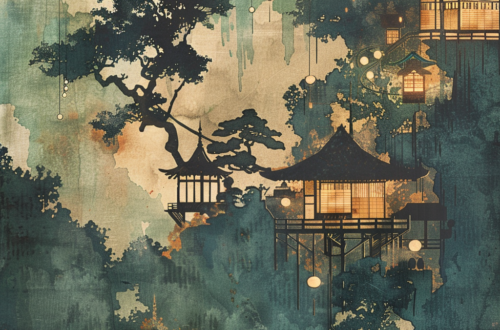 japandi wall art,Japanese theme, Hiroshi Yoshida style