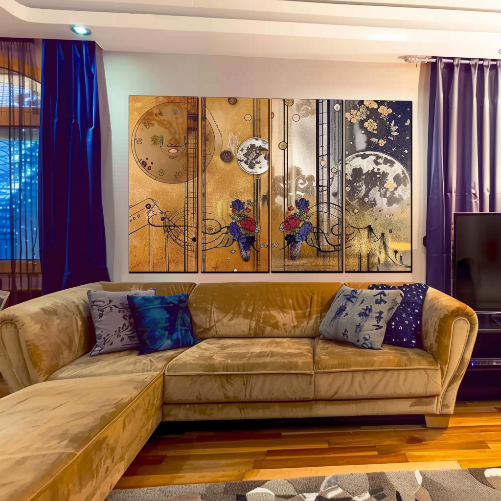 Enchanting Escapes: Whimsical Triptychs for Playful Spaces