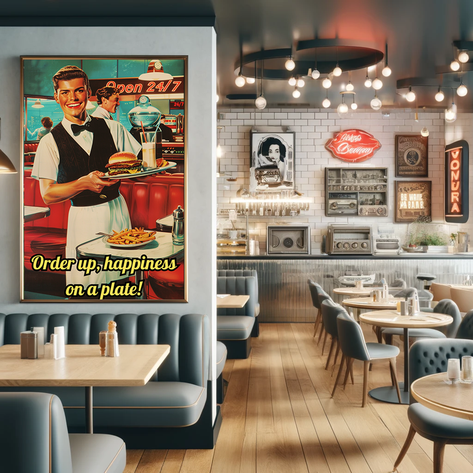 Retro Diner Art: A Nostalgic Touch for Your Kitchen