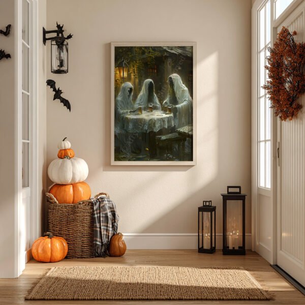 Funny Halloween Ghost Art – Whimsical Pub Night for Spooky Season - Image 5