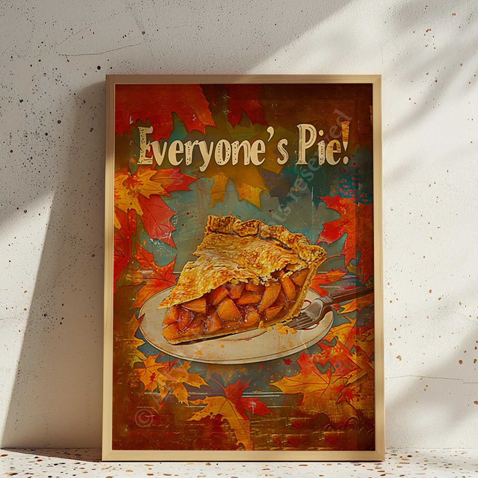 Retro Apple Pie Kitchen Art – Fall Printable Decor