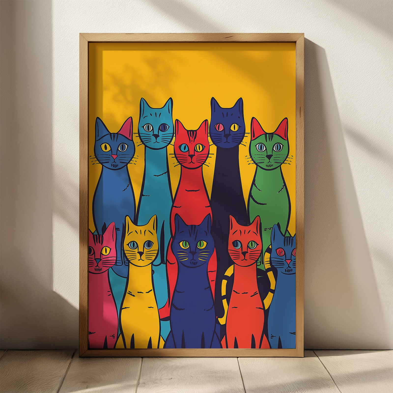 Dopamine Poster – Striking Pop Art Cat Print for a Bold & Vibrant Statement