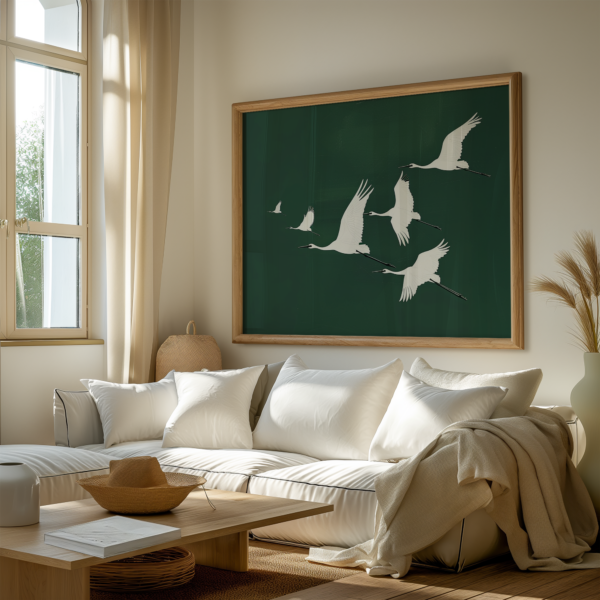 Japandi Wall Art – Serene Wabi Sabi Crane Print for a Tranquil Home - Image 9