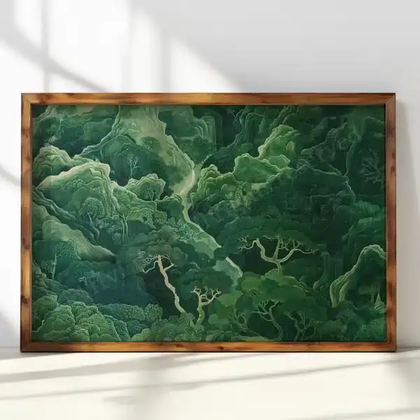 Serene Sage Green Horizontal Wall Art – Japandi Landscape Printable (Digital Download)